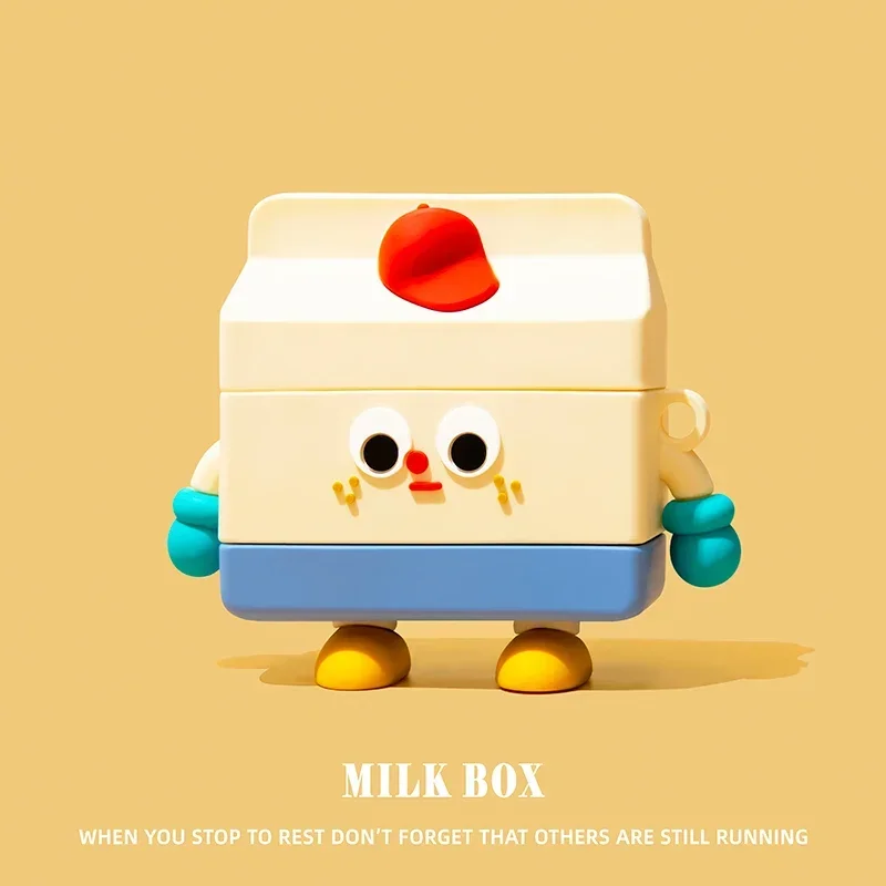 ل Airpods 4 حافظة ثابتة لابل Airpods 1 2 3 Pro 2 حقيبة سماعة الاذن لطيف شحن لاسلكي سماعة غطاء الكرتون