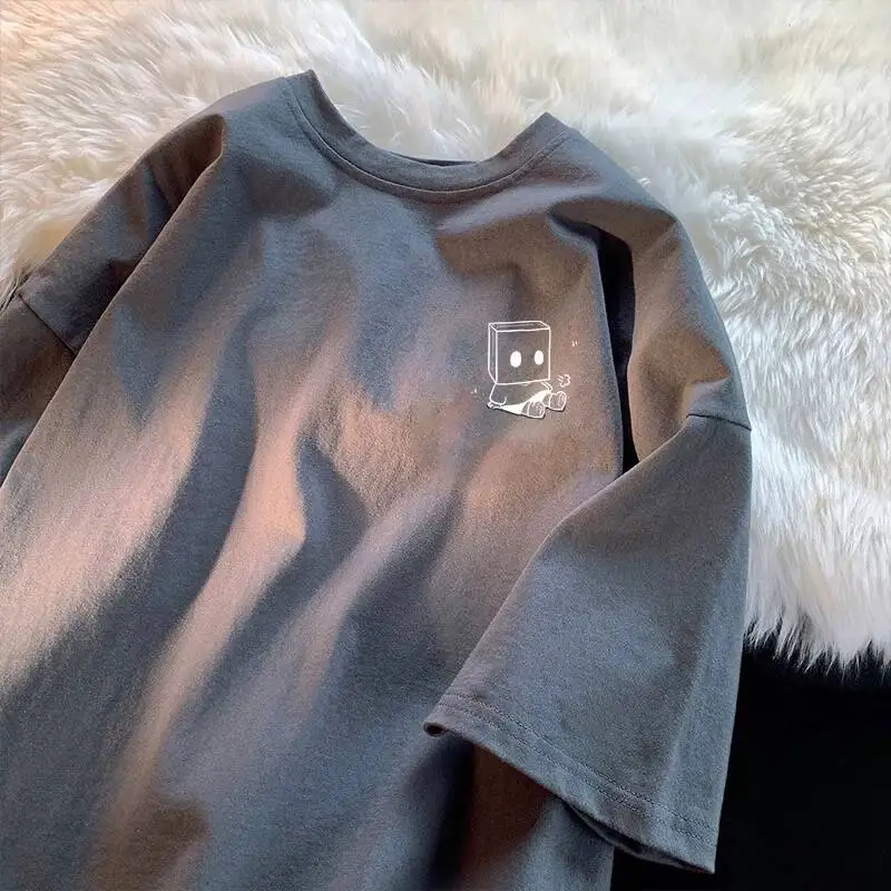

Unisex Loose Fit Pure Cotton Short Sleeve T-Shirt Summer Fashionable Sun Protection Clothing Brand Dkmelissa UPF30+