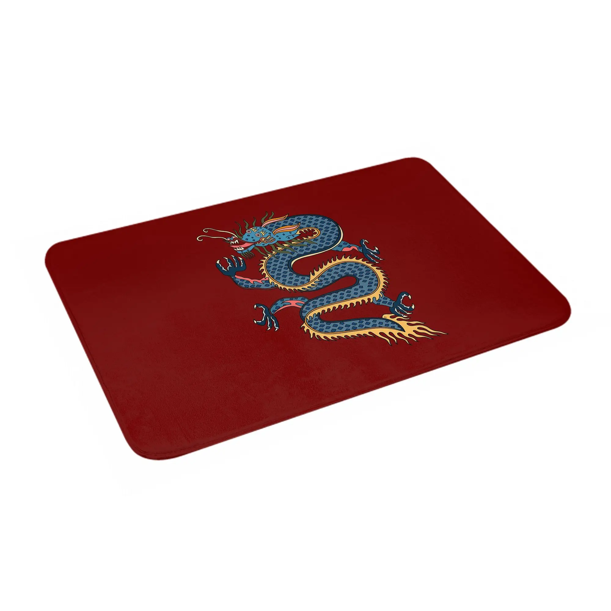 

TIBETAN DRAGON RUG-red Anti-slip Doormat Floor Mat Water oil proof Carpet Rug for Kitchen Entrance Home Bedroom Footpad Mats