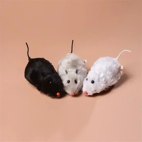Neue 1Pc Lustige Lebensechte Plüsch Maus Laufende Ratte Spielzeug für Katzen Hunde Schwanz Maus Haustiere Kinder Zufällige Farbe – Detail 4