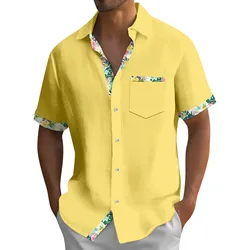 men's Shirt Versatile and fashionable Shirts Short Sleeve blouse Summer Hawaiian Vacation Beach Shirt tops camisa masculina