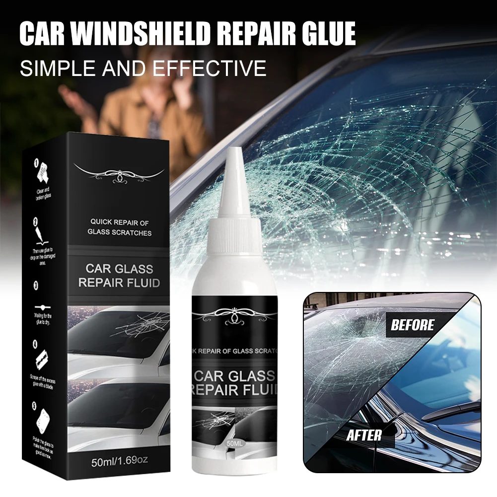 30ml/50ml Car Windshield Repair Kit Glass Repair Resin Curing Glue for Small Chips Cracks Repair Liquid Auto Scratch Repair Kit