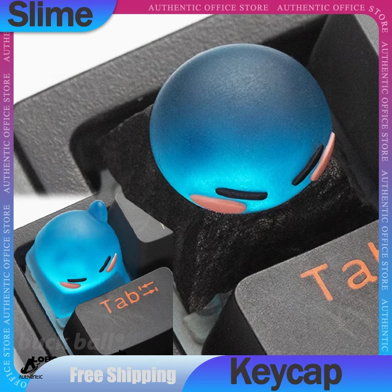 Cute Slime Artisan KeyCap For Mechanical Keyboard Custom Handmade Resin Keyboard Cap Rimuru Tempest Anime Key Cap  Accessories