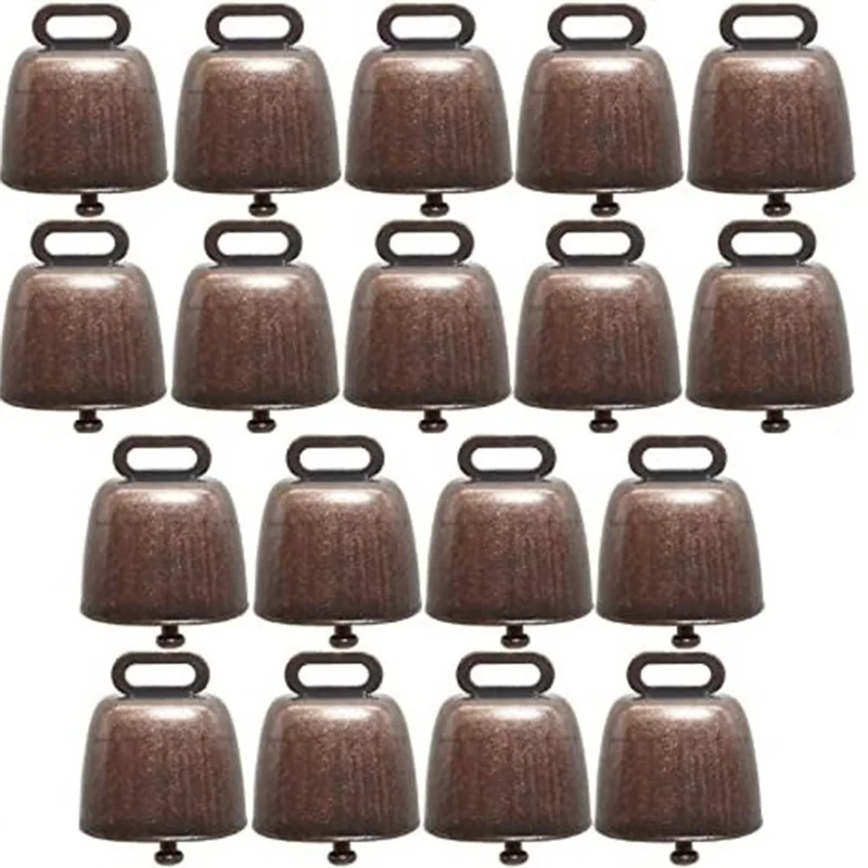 18PCS Vintage Style Metal Cow Bell for Grazing Cattle and Sheep, Commonly Used for Holiday Cheer