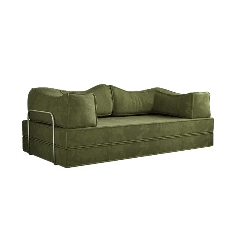 Compressed medieval retro living room single double module pudding sofa bed