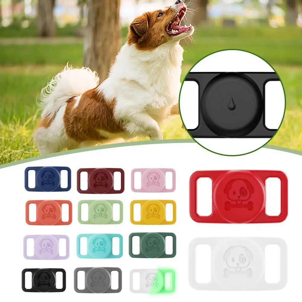 1PC dla Apple Case Dog Cat Collar GPS Finder Kolorowe silikonowe etui ochronne dla Anti-lost Apple Air Tag Tracker Case