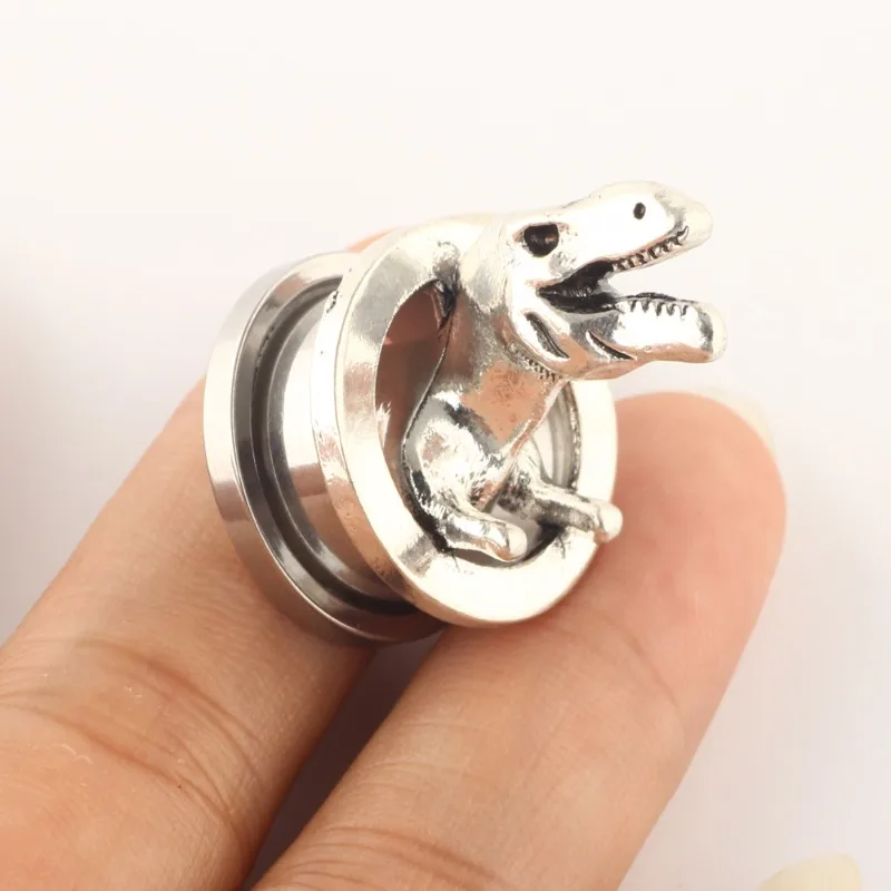 1 Pair 3D Dinosaur Puncture Jewelry for Ear Piercings Ear Dilation Sizes: 6mm - 16mm Puncture Jewelry