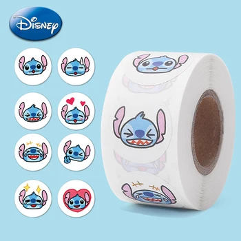 ディズニー リロとスティッチ 粘着テープ かわいいアニメフィギュア マスキングテープ DIY 紙ステッカー 学生文具 子供のおもちゃ 500 枚