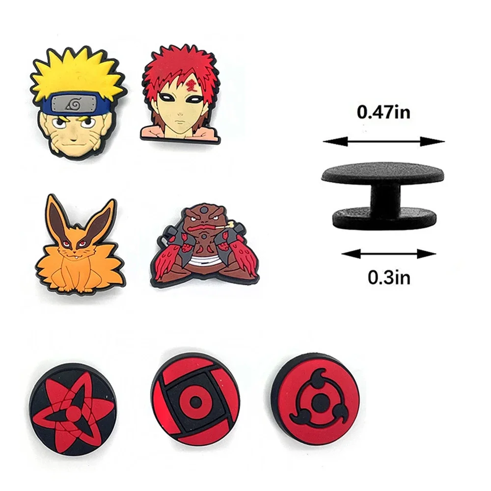 New 13Pcs Anime Naruto Shoes Charms Pvc Cartoon Sharingan Red Cloud DIY Funny Shoe Aceessories Sandals Decoration Kid Adult Gift