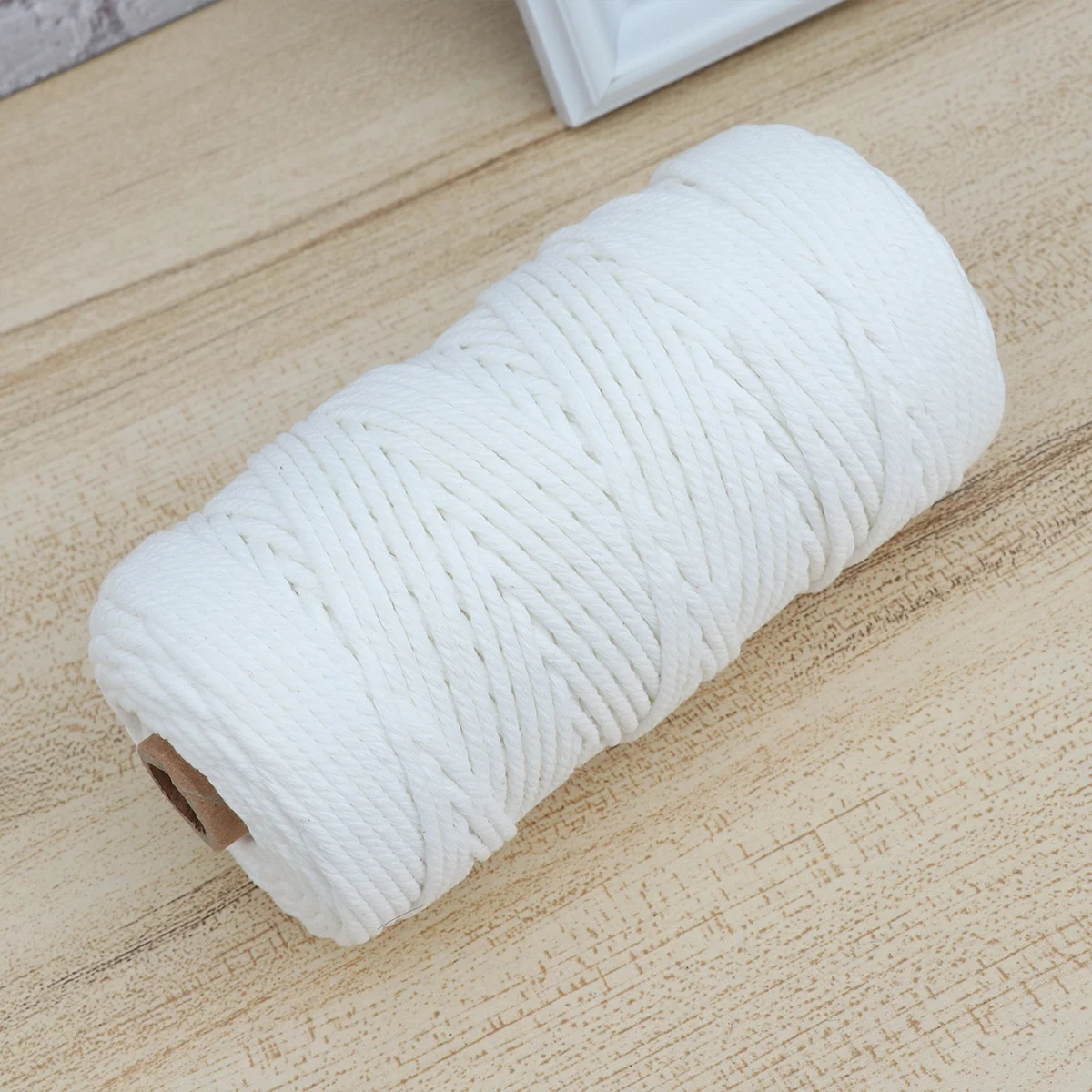 

100m Cotton Rope Natural Unbleached 3mm Braided Cord Strong Flexible for Handmade Macrame Plant Hangings Wall Hangings
