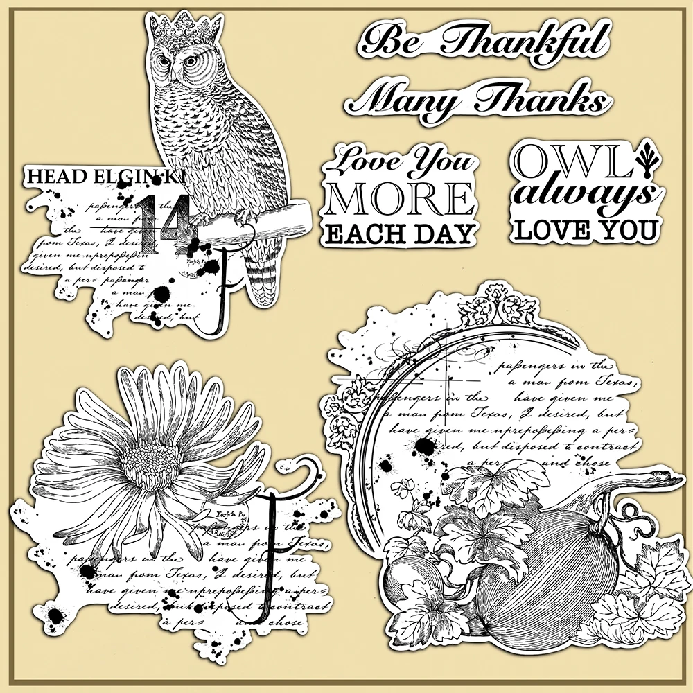 

MangoCraft Spring Series Flowers Owl King Clear Stamps For Decor DIY Scrapbooking Supplies Silicone Stamps Paper Cards Albums