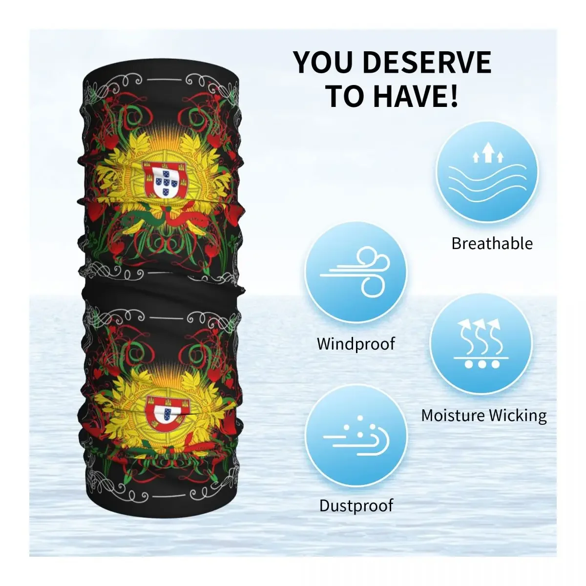 الفن البرتغال الشتاء عقال الرقبة أدفأ النساء الرجال التزلج الدراجات وشاح أنبوبي الديك برشلونة الوجه باندانا الجراب #3