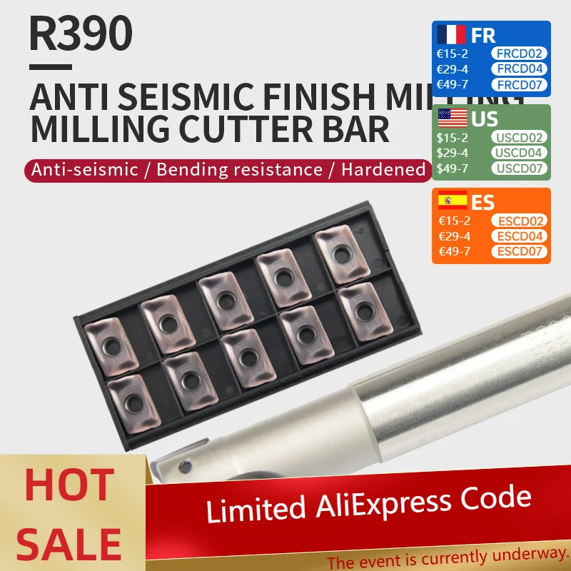 

1pcs R390 C15-16-150 200-2T/ R390 C19-20-150-2T Indexable face milling cutter holder and CNC tool combination for R39011 carbide