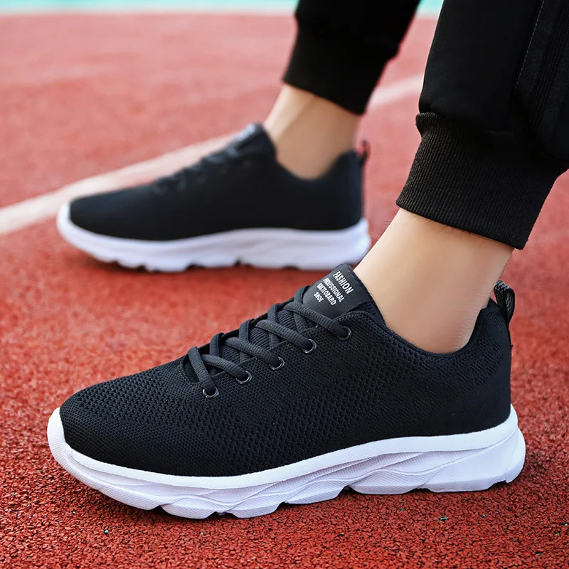 Men's shoes Men's casual shoes Breathable mesh shoes Running shoes mesh top lace-up sneakers