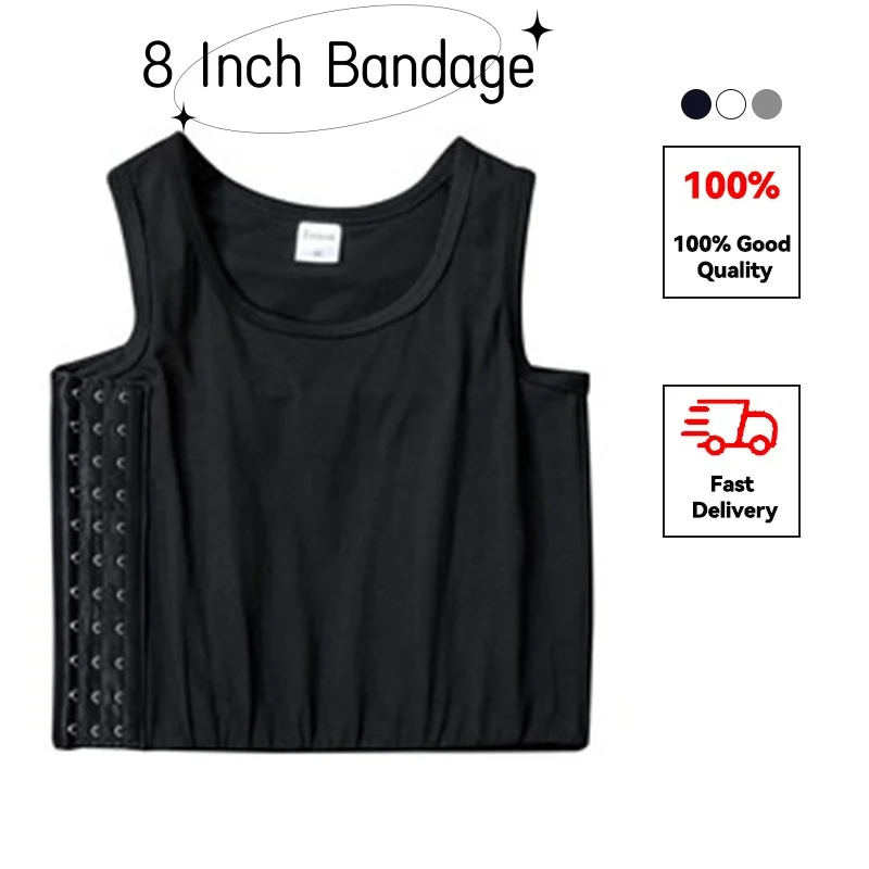 Janest Pullover Bandage Chest Binder Buckle Extra Long Breathable Short Breast Binder Lesbian Tomboy Corset Binder Shaper Vest