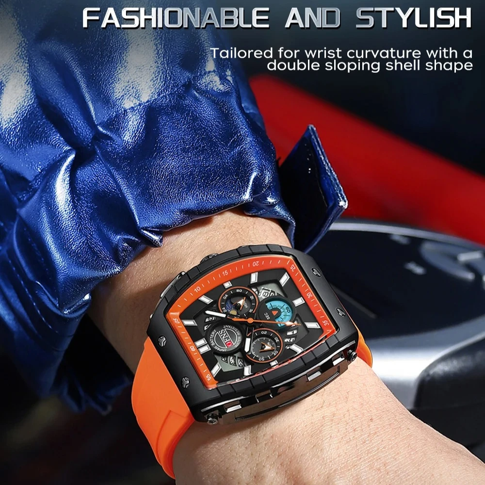 OFNS 1203 fashion Men's Quartz Watch Multifunctional Timing Watch Three Eye Six Pin Quartz Watch Calendar Business Men's Watch