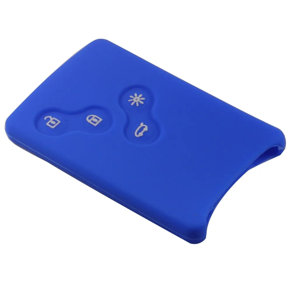 jingyuqin 4 Buttons Silicone Rubber Car-Styling Key Cover Case Protector For Renault Clio Logan Megane 2 3 Koleos Scenic Card