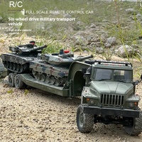 1: 16 Remote-Controlled Transport Vehicle Full Scale Military Ural Trailer Military Card Rc 6-Wheel Drive Remote-Controlled Toy