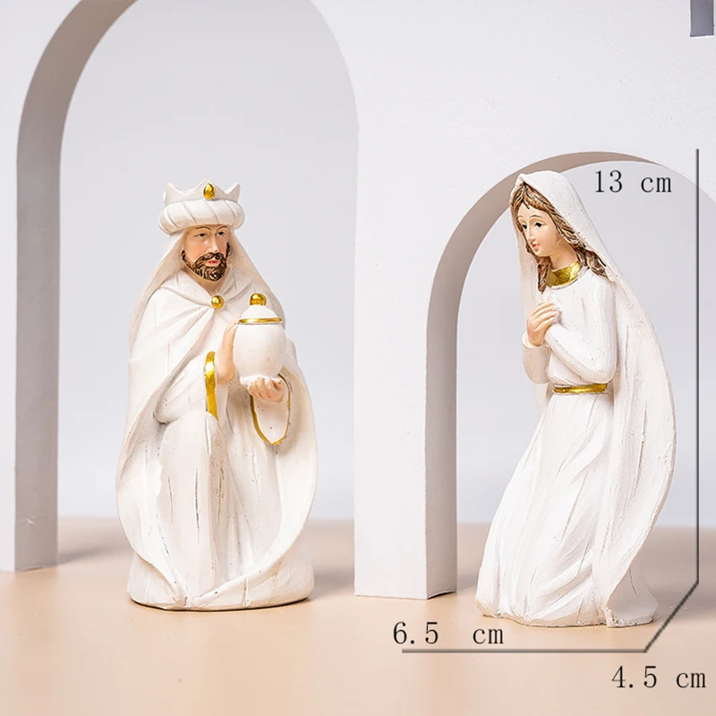 Nativity Scene Figurine Set Jesus Decor Original Christmas Nativity Scene Set Manger Ornaments Gifts Catholic Holy Family Statue