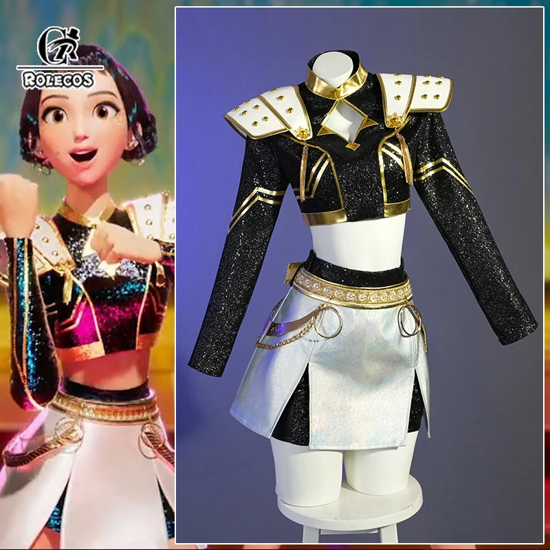 ROLECOS Original Kpop HUNTR/X disfraz de Cosplay Golden Zoey disfraz de espectáculo novedoso disfraz de escenario para mujer traje de fiesta de Halloween