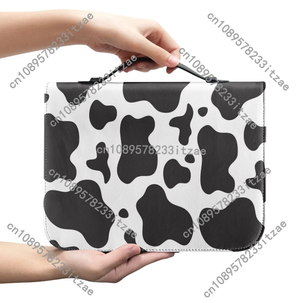Hot Cow Pattern Printing Leather Handbag for Women New Practical Bible Bag Christian Bible Storage Bag Custom Bible Cover Case