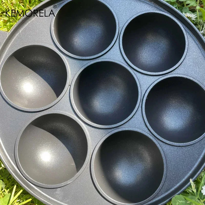 7 Hole Cooking Cake Pan Cast Iron Omelette Pan Non-Stick Cooking Pot Breakfast Egg Cooker Cake Mold Kitchen Cookware Kitchenware