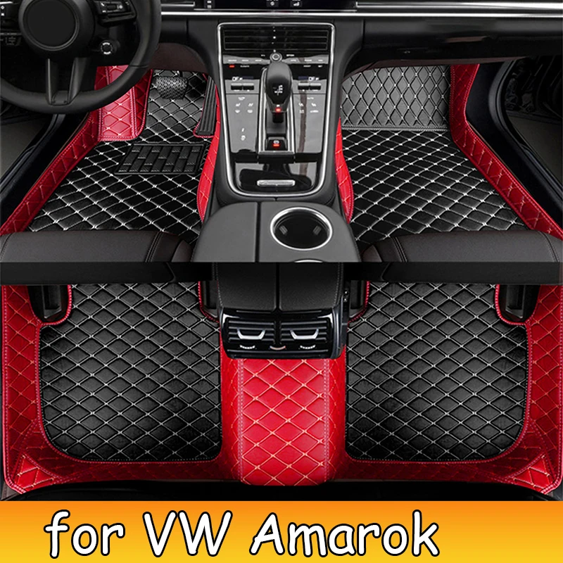 Car Mats For VW VW Amarok 2010~2022 Floor Rug Auto Interior Parts Carpet Pad Luxury Leather Mat  Car Accessories