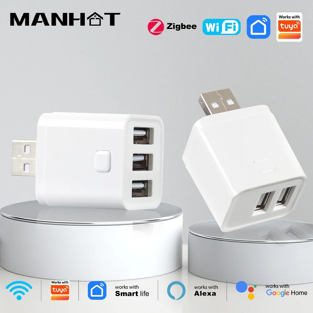 

WIFI/Zigbee USB 1 2 3 Smart Adaptor Switch 5V Mini USB Power Adaptor APP Timing Control Works With Tuya Alexa Google Assistant
