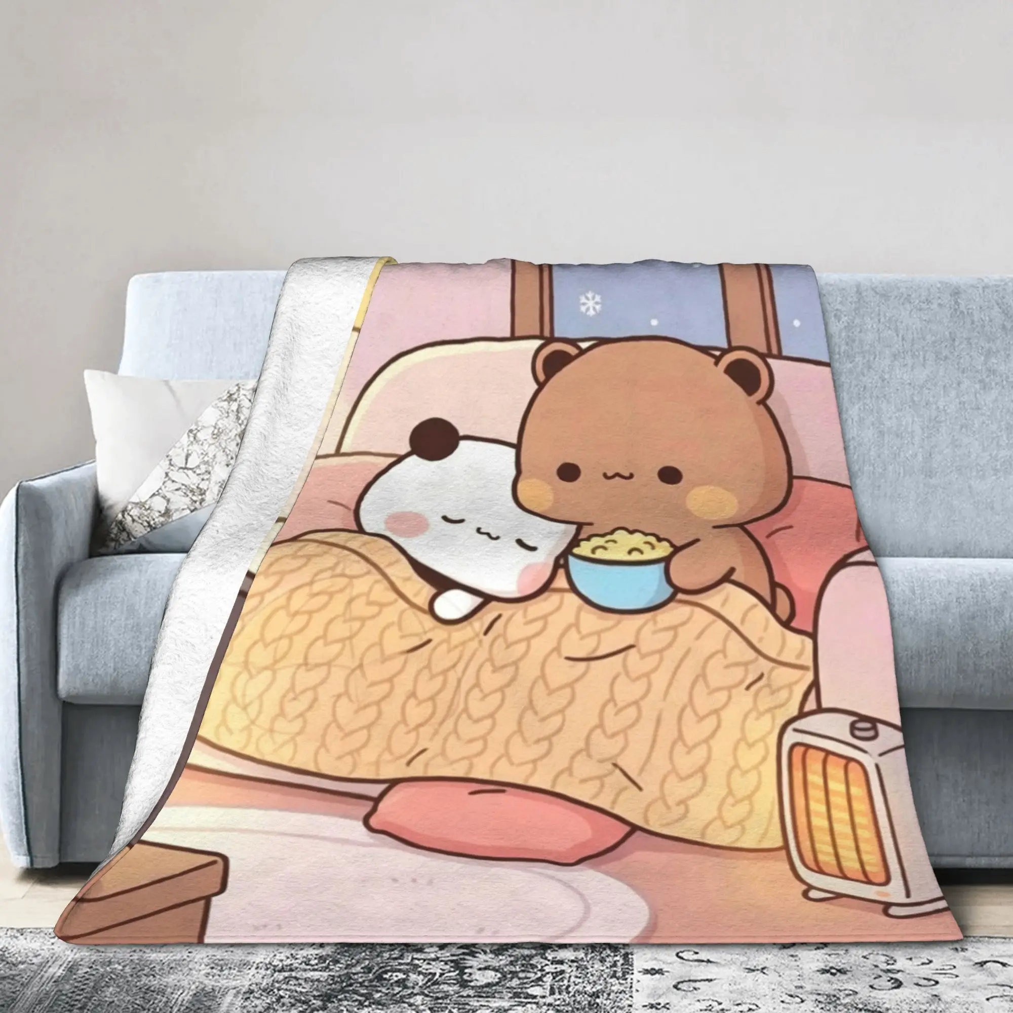 Cartoon Panda Bubu Dudu Blanket Cover   Fleece Throw Blanket Airplane Travel Portable Ultra-Soft Warm Bedsprea