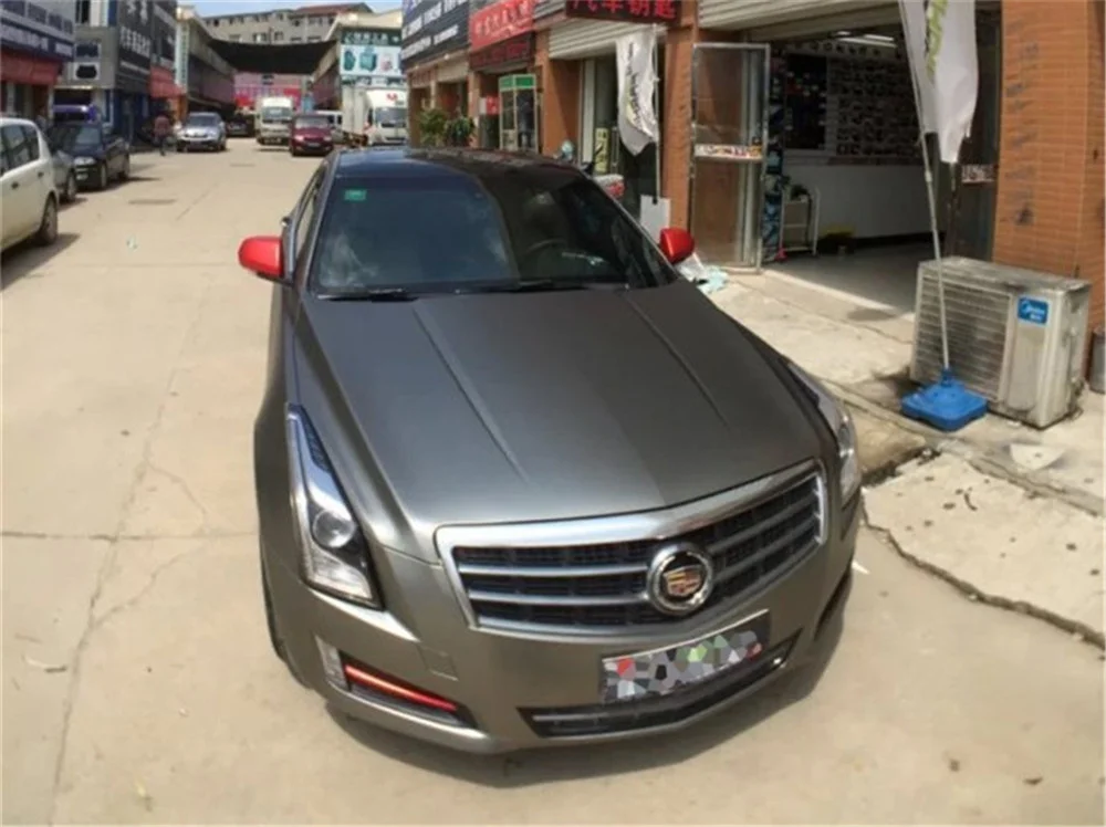 DIY Matt Chrome Metallic Vinyl Film Self Adhesive Grey Automotive Decal Car Wrapping Air-Release
