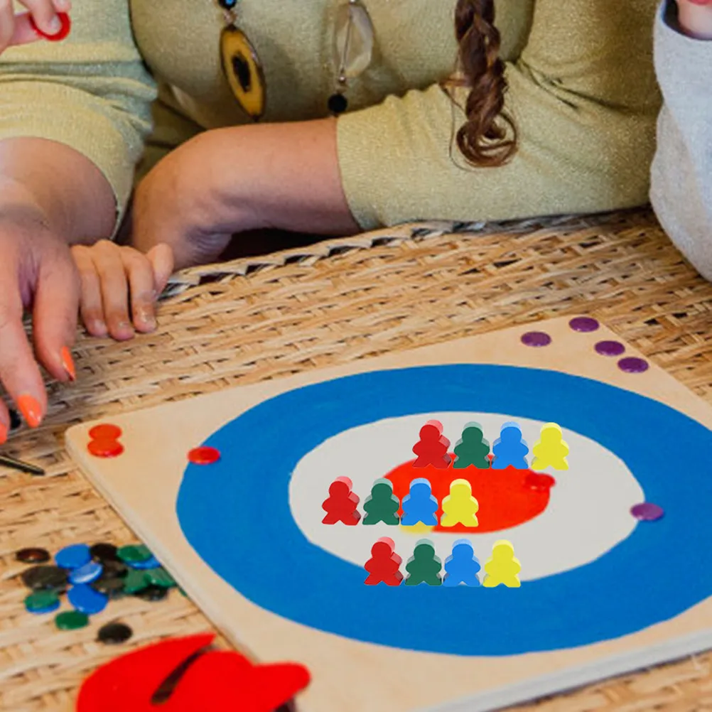 

50Pcs Multicolor Wooden Chess Pieces Board Game Decorations Game Pieces for Classroom Activities Kids Learning