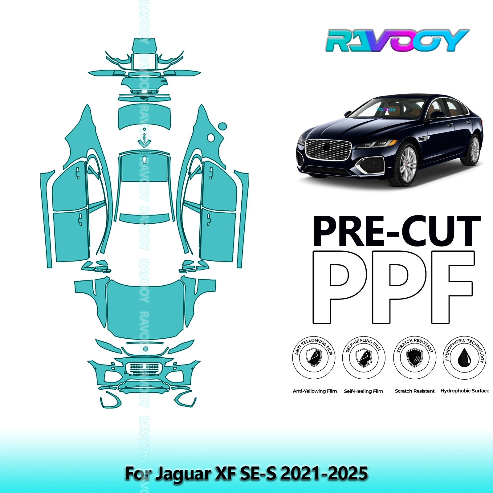 

8.5Mil Precut PPF Paint Protection Film Full Vehicle For Jaguar XF SE-S 2021-2025