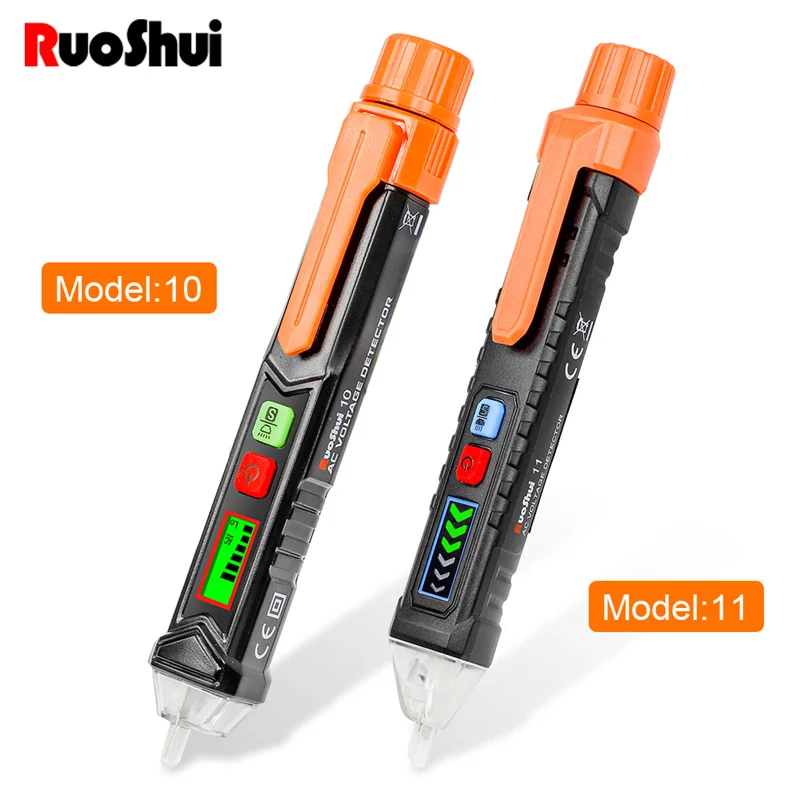 

RuoShui 10 Non-Contact AC Voltage Detector Meter LCD Display NCV Sensitivity Alarm Electric Circuit Breaker Finder Pencil Tester