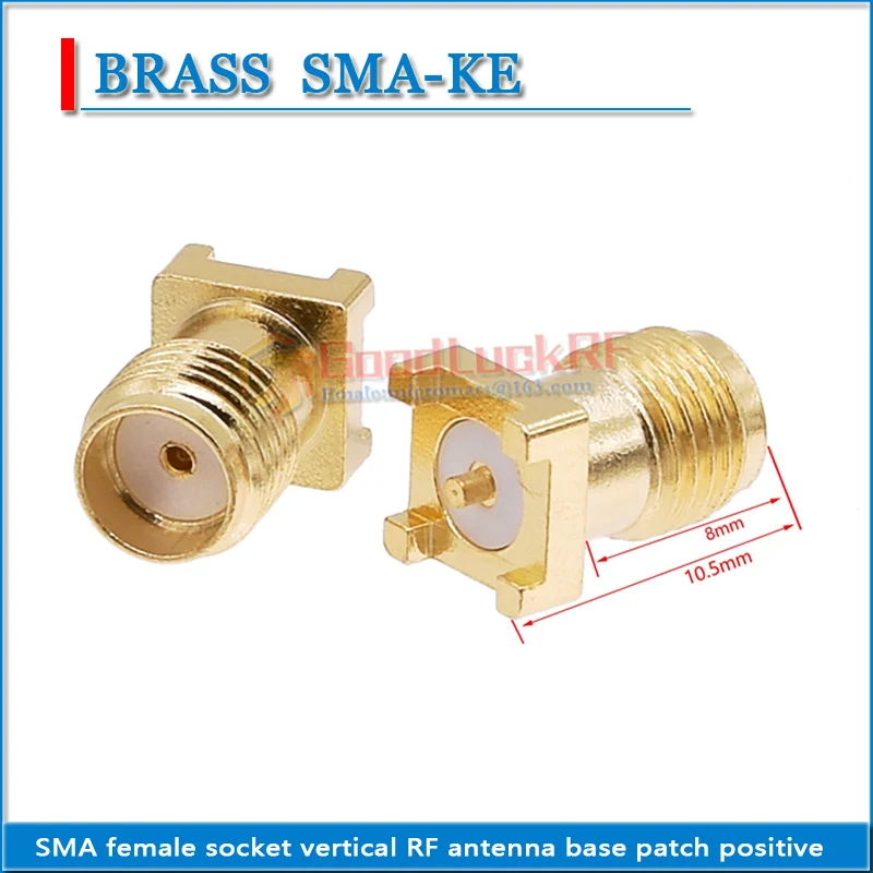 SMA Female Solder Square Clip mount Edge PCB Plug Tooth length 8mm Vertical RF antenna mount patch Straight RF Connector Adapter