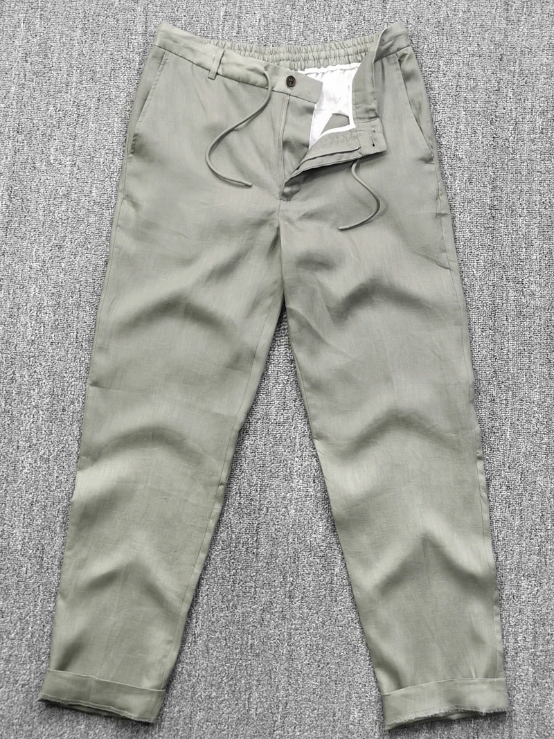 Golf Spring/Summer Men's Casual Thin Pants Cool and Breathable Casual Pants Hemp Pants