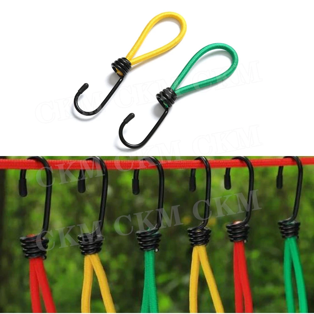 Carabiner Hooks Tent Elastic Rope Cord Hook Versatile Outdoor Canopy Tarp Tent Fixing Cord String Camping Accessories 1PCS