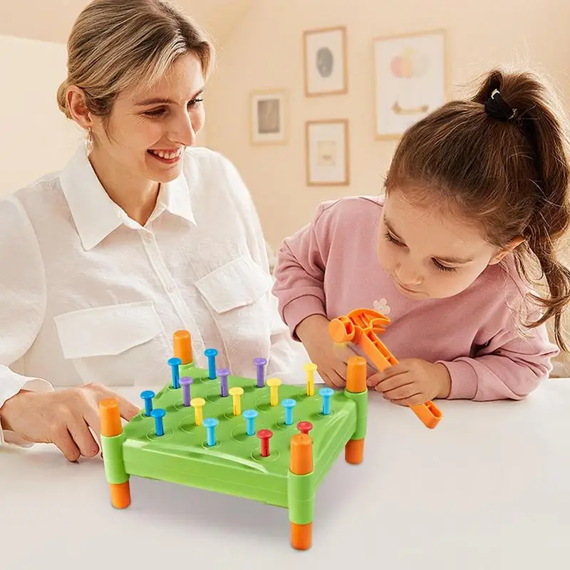 Peg Boards For Children Exciting Montessori Style Learning Toy For Fine Motor Skills Hand-Eye Coordination Peg Toys Color