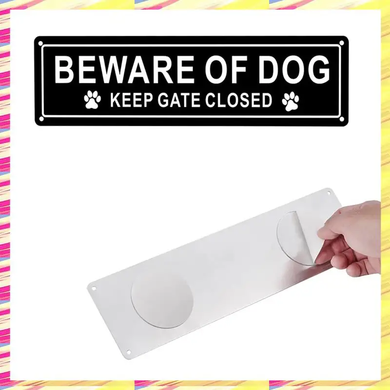 ABJJ Beware Of Dog Sign, Aluminum, Keep Gate Closed Sign For Fence Or Gate Aluminum Metal Sign, Reflective, Fade Resistan