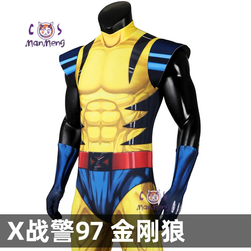 X-Men 97 Wolverine James Howlett Cosplay Costume Zentai Adult Man Jumpsuit With Helmets Claws Halloween Carnival