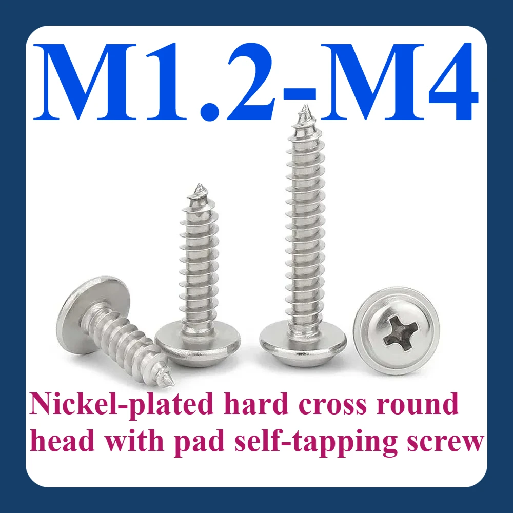 

M1.2 M1.4 M1.7 M2 M2.3 M2.6 M3 M4 nickel-plated horizontal round head shoulder strap pad screws