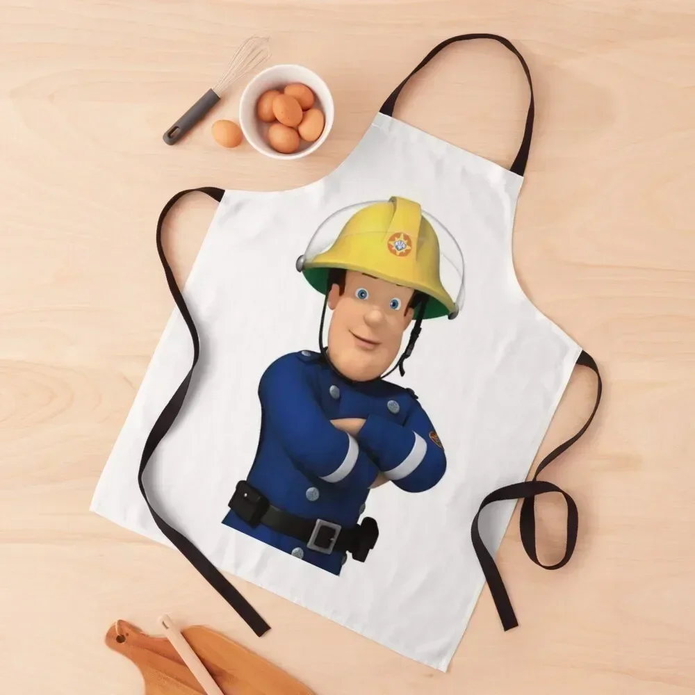 

Fireman Sam Design Apron Kitchen Front For Hairdresser Women's Dresses Apron