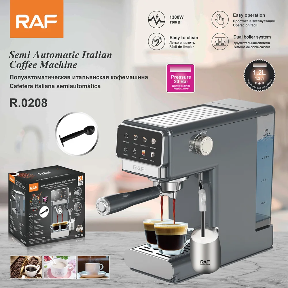 

RAF European standard espresso machine household high pressure extraction office semi-automatic espresso steam milk foam