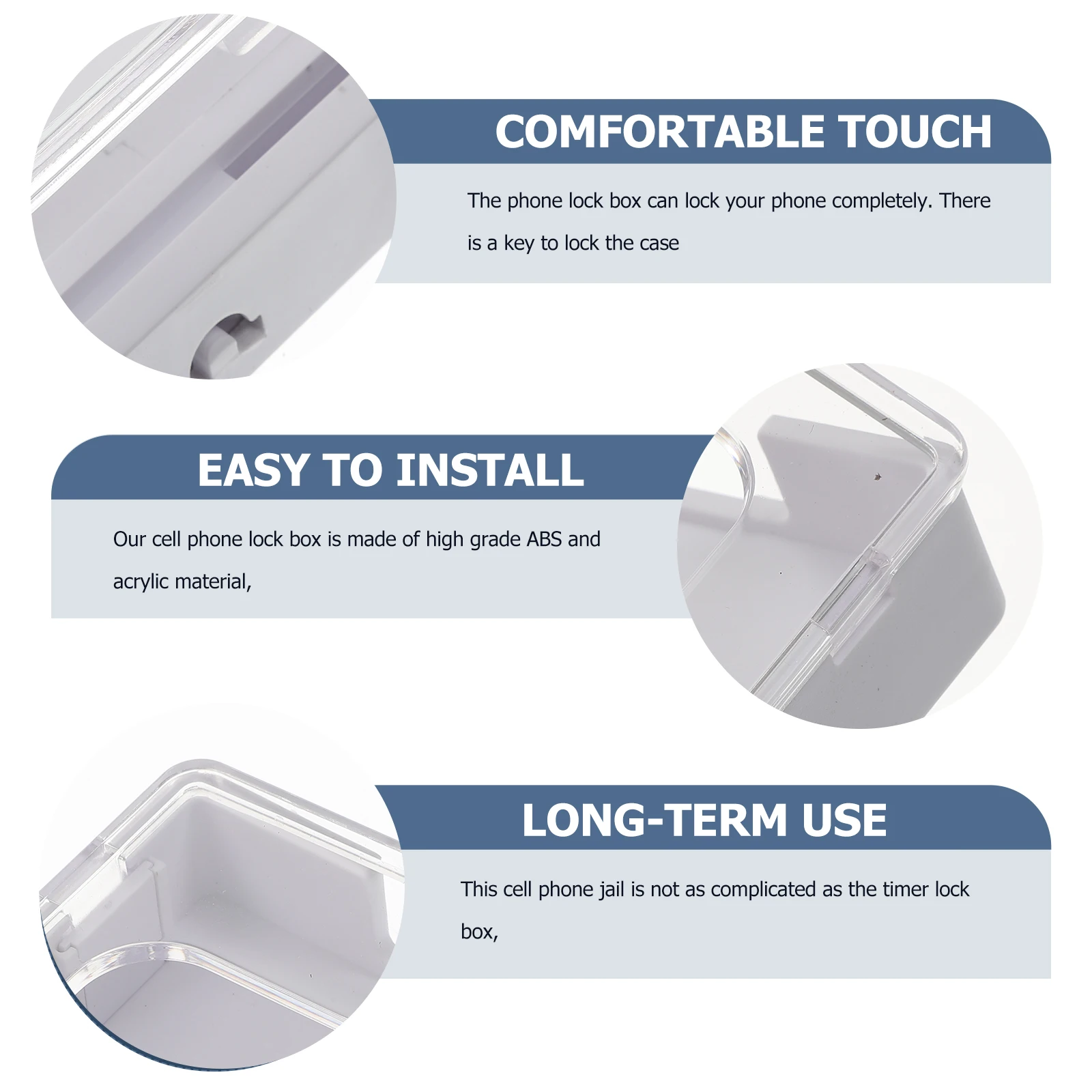 Phone With Keys Acrylic Abs Cell Phone Jail Lock Box For Adults Portable Transparent Small Compatible Most Mobile Phones