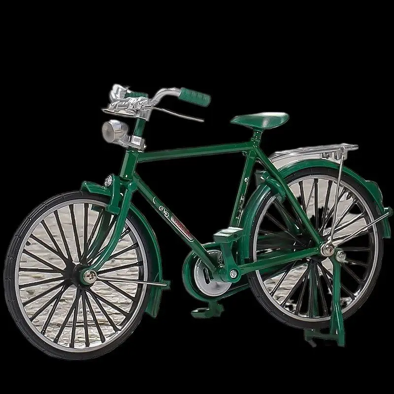 Authentic 1:10 Diecast Metal Bicycle Model, Retro Inspired Miniature Mountain Bike With Inflation Pump Fun Toy Gifts