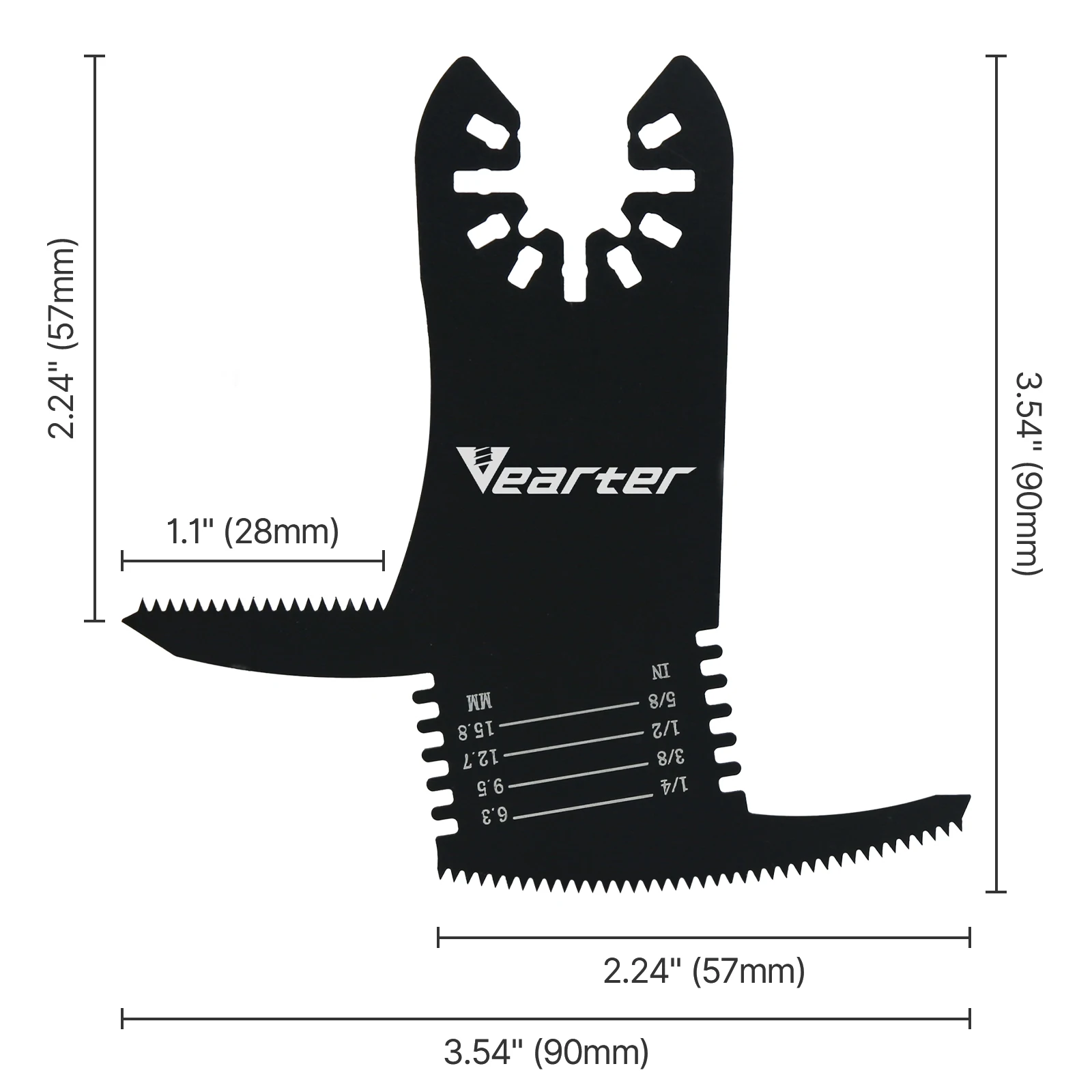 Vearter 2Pack HCS Oscillating Multi-tool Swing Saw Blade Specifical For Drywall PVC Plastic Plasterboard Wood Panel Cutting