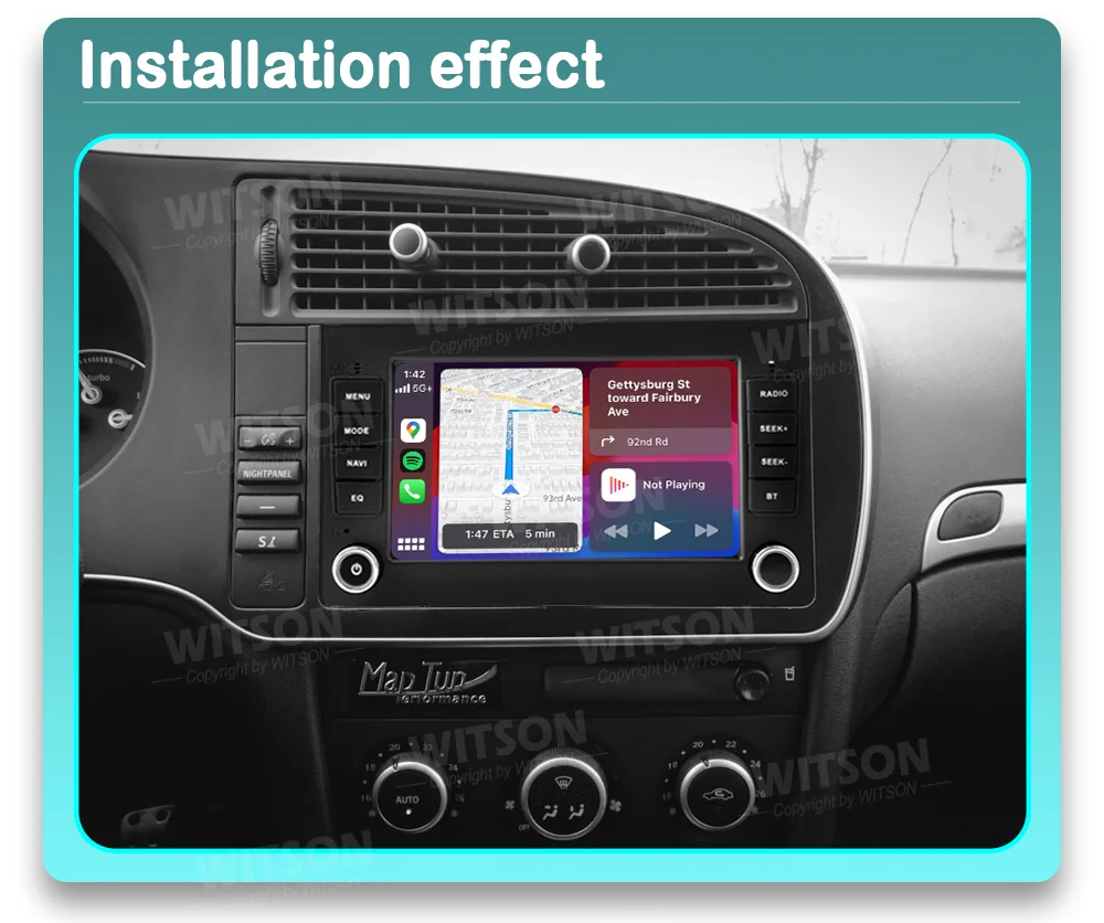 Pantalla de 7 "estilo OEM sin cubierta de DVD para SAAB 9-3 93 2007-2012 reproductor Multimedia estéreo GPS CarPlay para coche