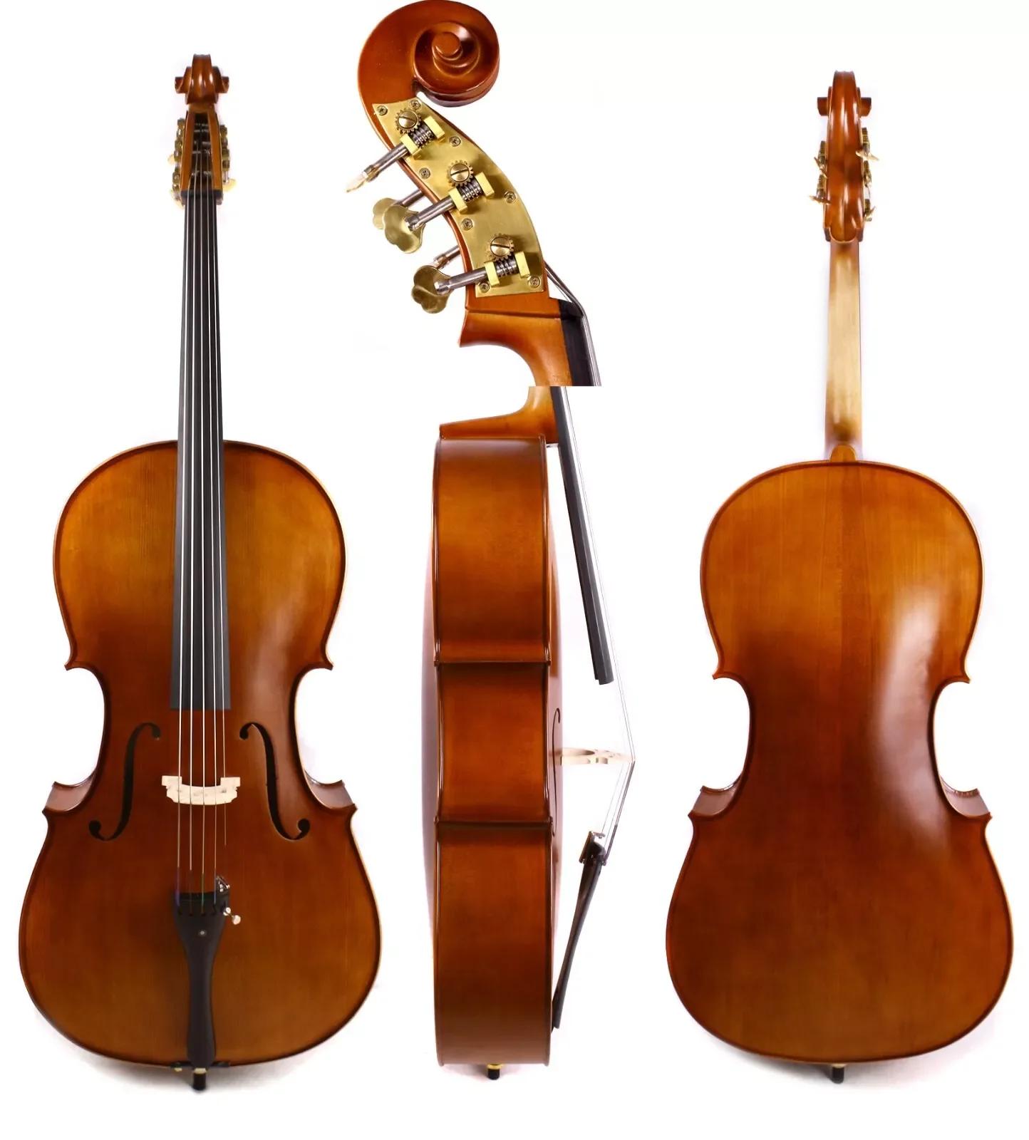 5string cello New 4/4 hand made maple Spruce wood top ebony cello fittings cello bag cello bow metal Cello pegs #US