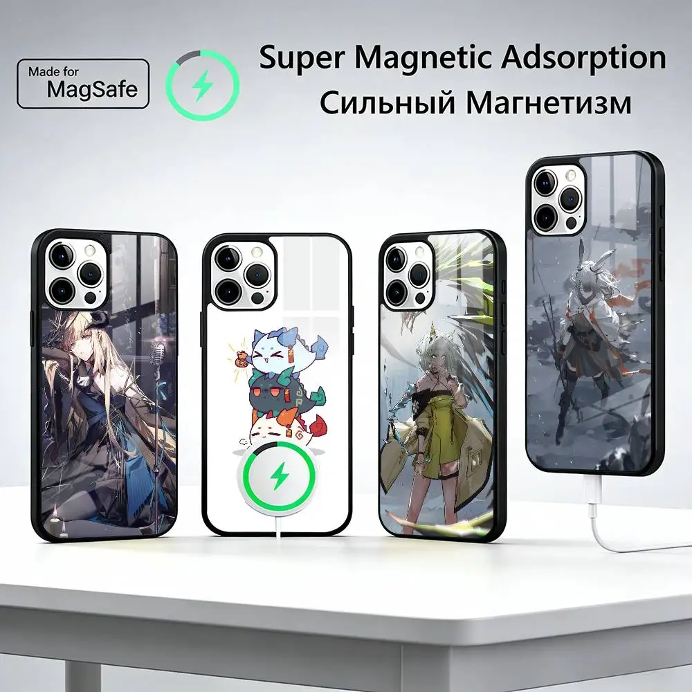

Game Arknights Phone Case For iPhone17,16,15,14,13,12,11 Plus,Pro Magnetic with Magsafe Wireless Charging