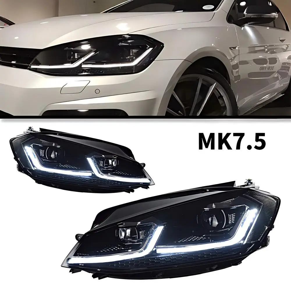 For Volkswagen Golf 7.5 R-line LED Headlight Assembly Projector Lens Dual DRL Dynamic Turn Signal 2018-2020 Plug and Play