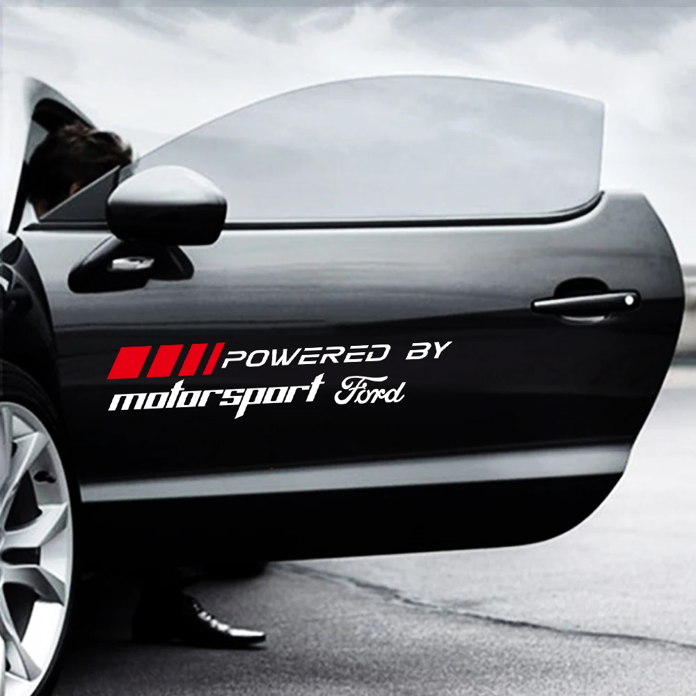 2PCS For Ford Focus Fiesta Mondeo Smax Ranger Mustang Kuga Edge ST Fusion Car Body Door Sticker Badge Decor Exterior Accessories